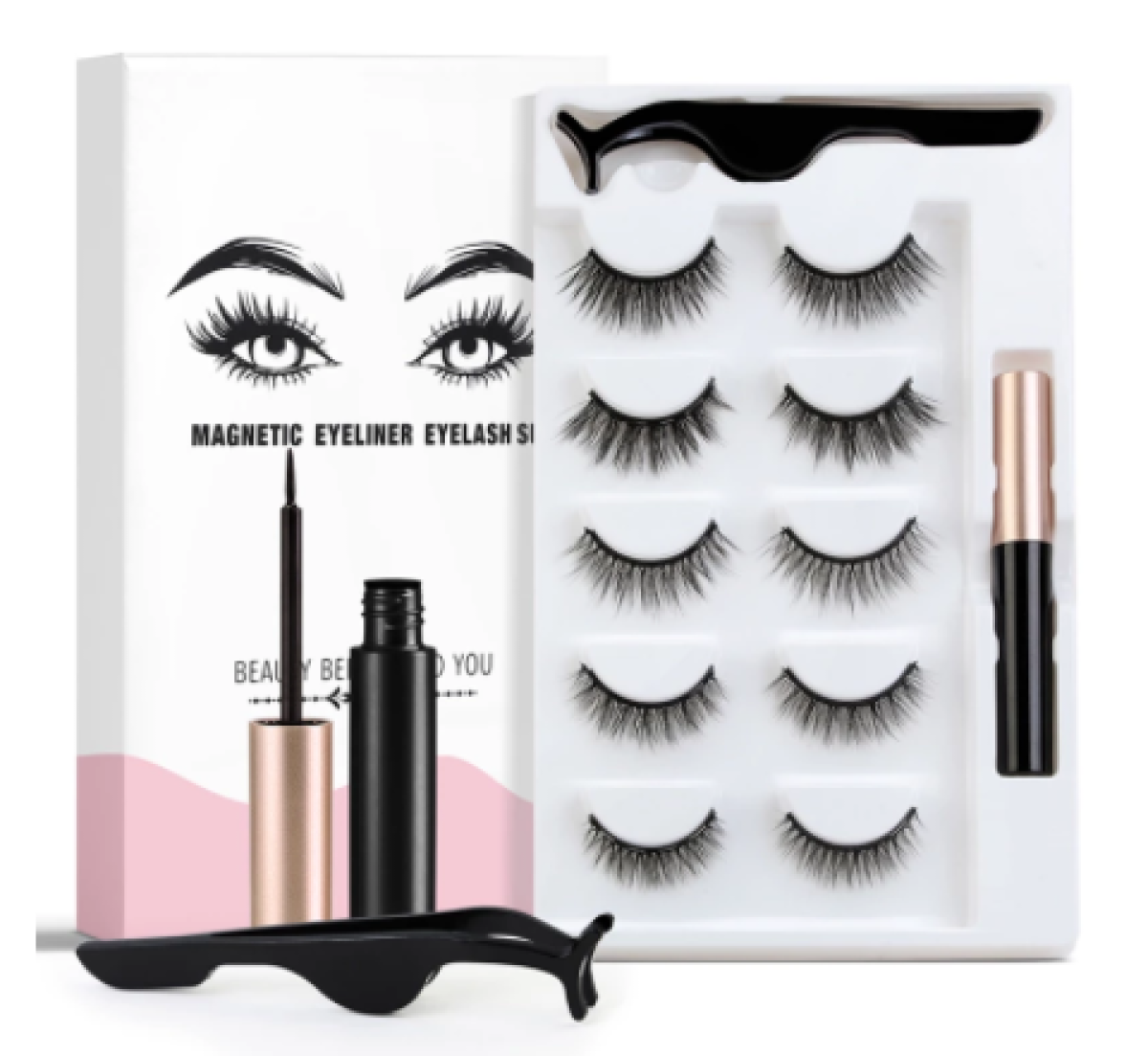 Magnetic Eyeliner Eyelash Suit 5 Pair False Eyelash