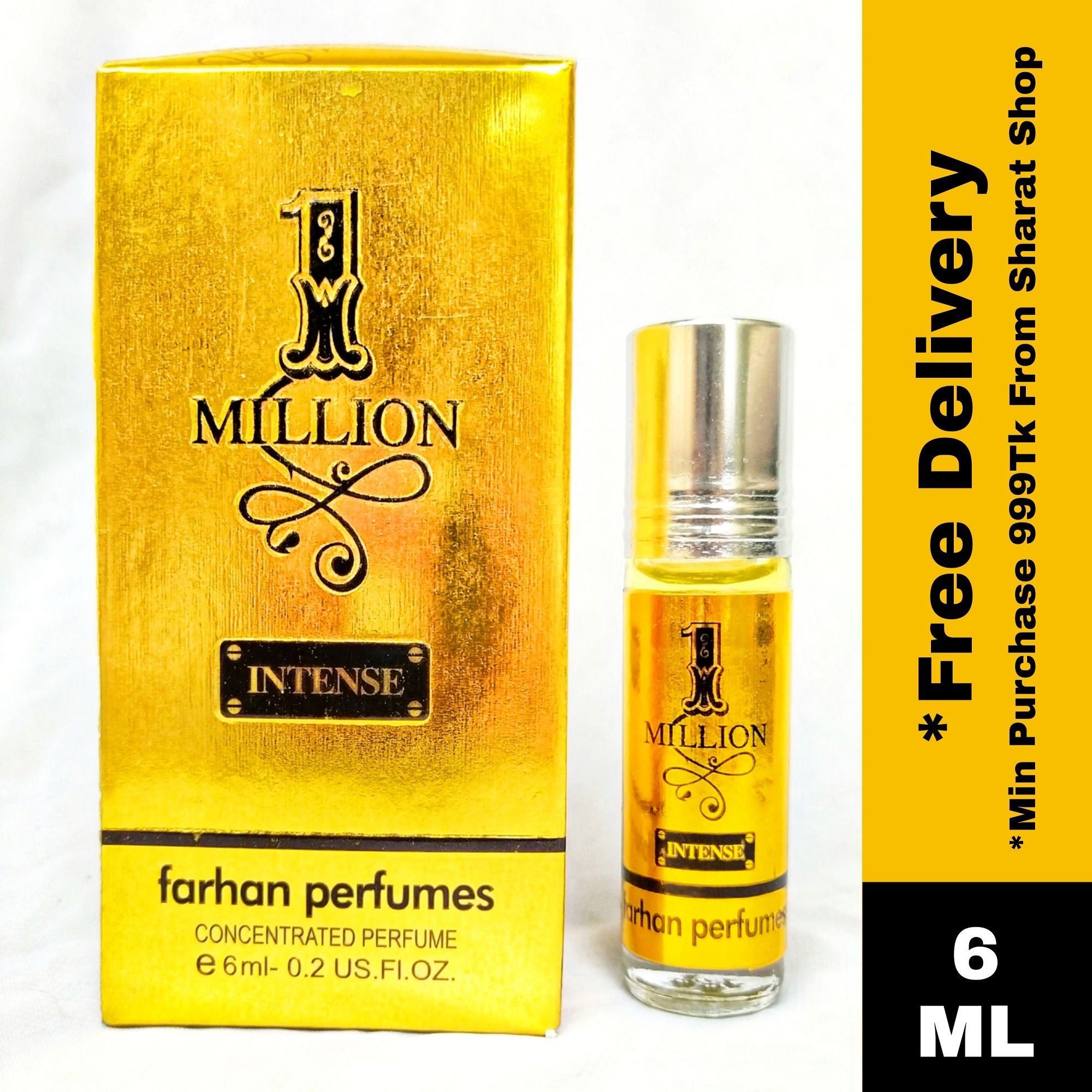 One Million Intense Concentrated Perfume Oil Long Lasting Non-alcoholic Fragrance - 6ml