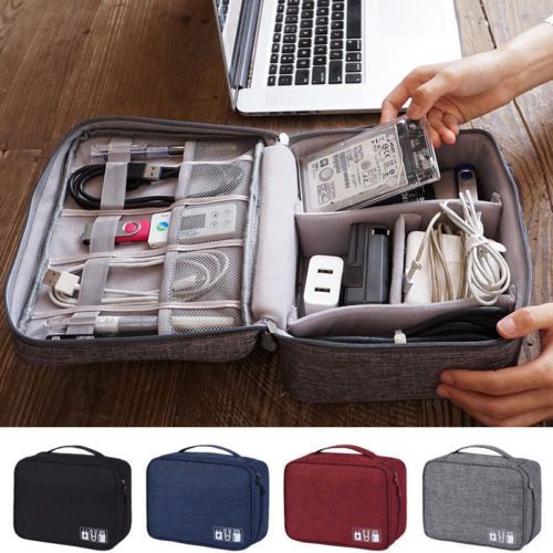 US Waterproof Travel Storage Bag Electronics USB Charger Case Cable Organizer