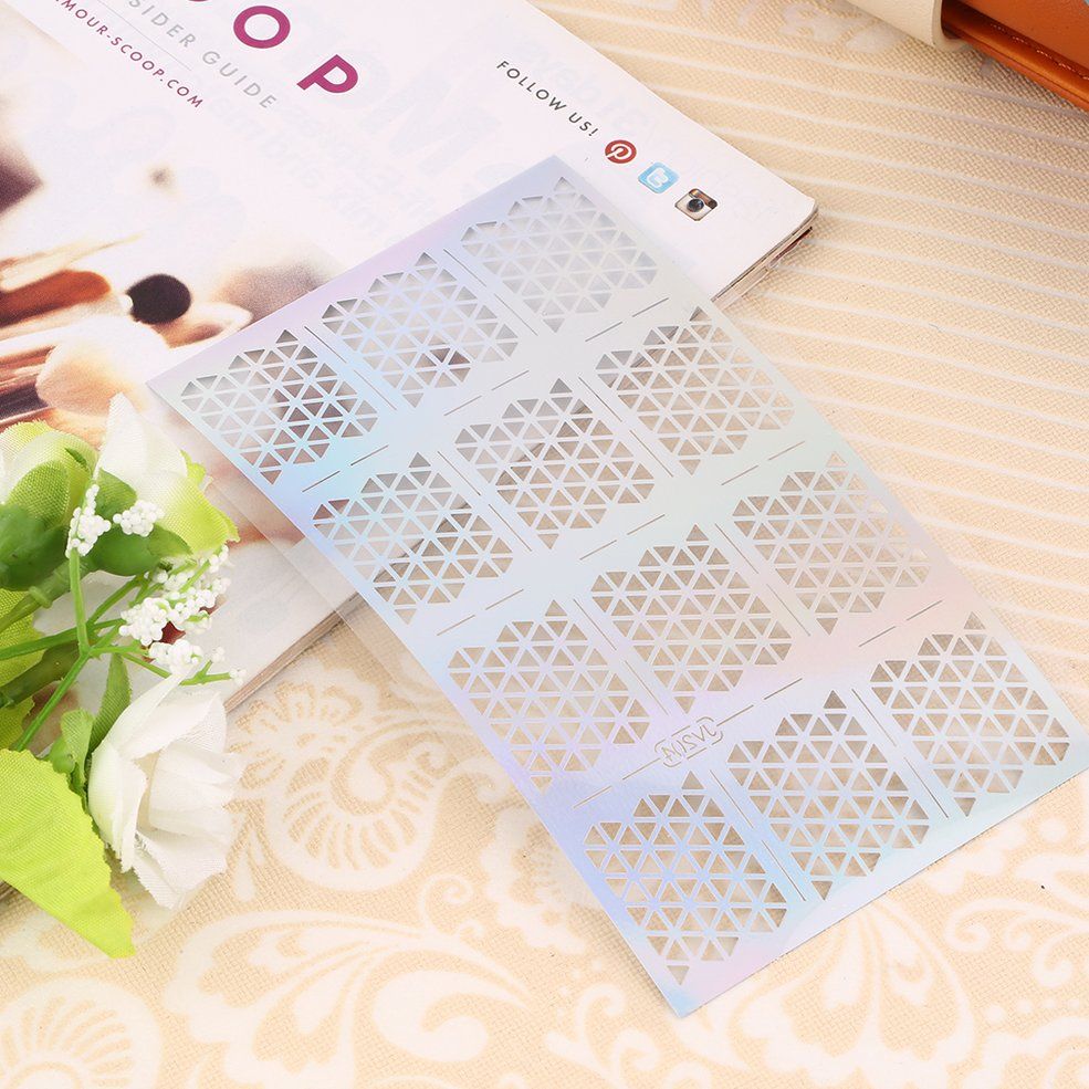 New Nail Art Stencils Hollow Stickers Decal Manicure Tips Stamp Template