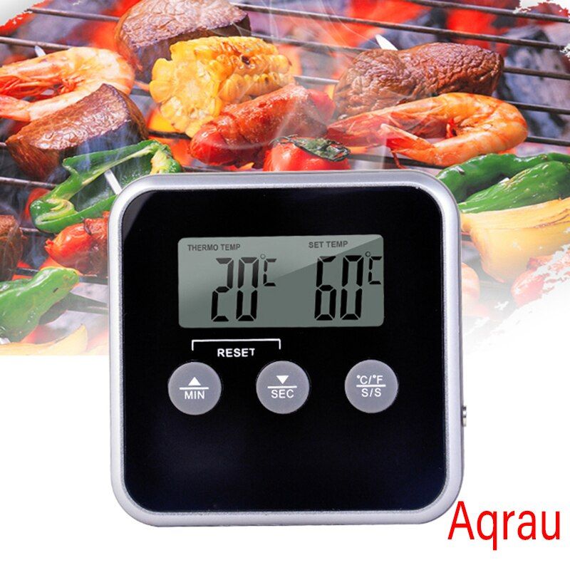 Dil Kitchen Thermometer LCD Display Long Probe For Grill Oven Food Meat Cooking Alarm Timer Measuring Tools Home Tools