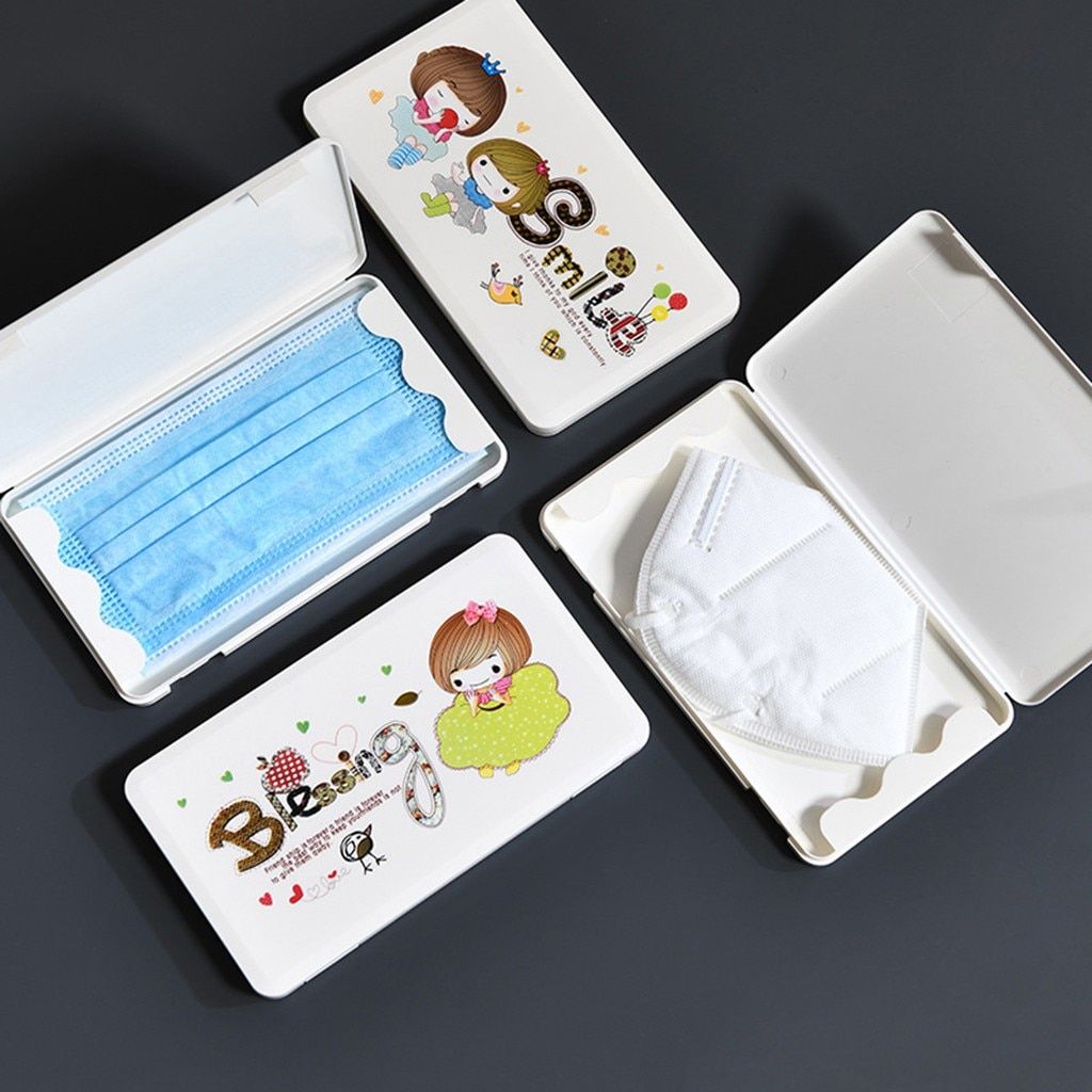 1PC Cute Printed Waterproof Flip Cover Case Disposable Storage Case Portable Folder Box Anti-moisture Holder