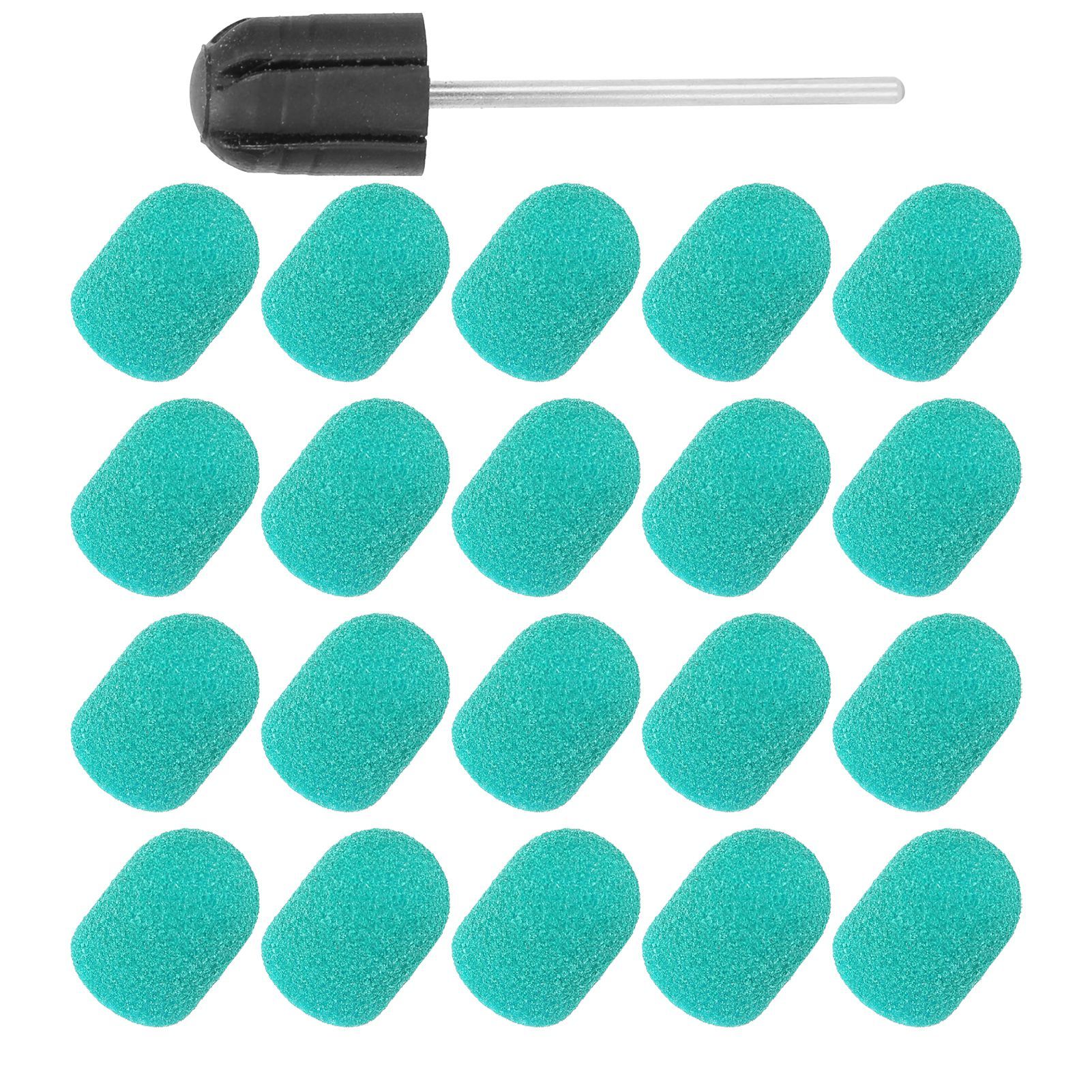 Nail Art Sanding Cap Drill Bit Block Polishing Head Grinding Bands Set Polisher Sand Manicure Pedicure Tool(13 x 19mm)