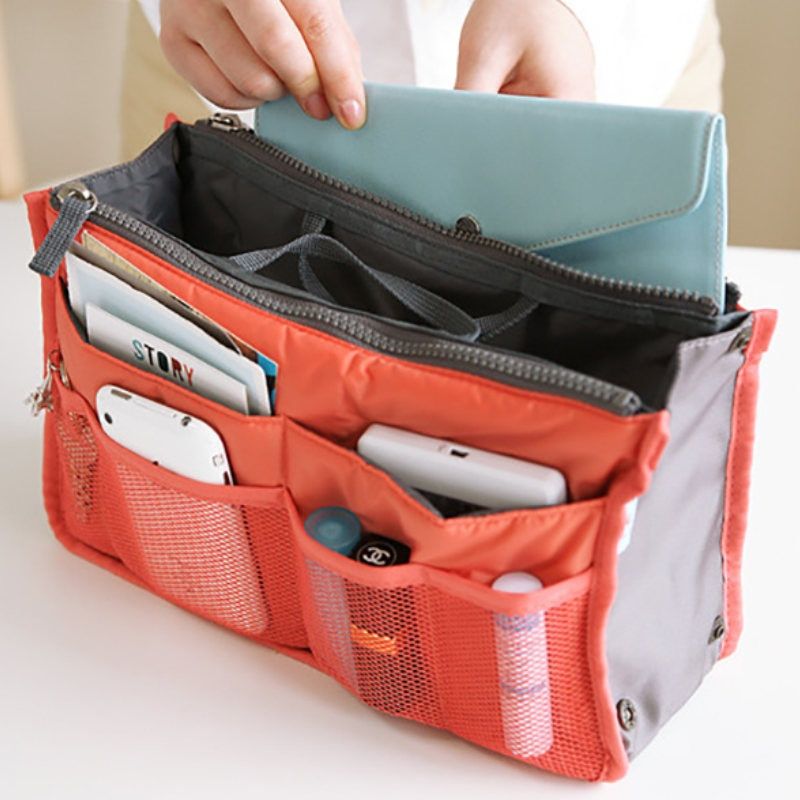 Thicken Large Capacity Coetic Bag Nylon Travel Insert Wardrobe Closet Organizer Handbag Purse Makeup Bag For Women Storage Bag