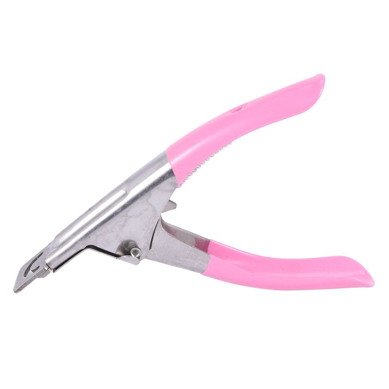 Nail clippers for nails and false acrylic nails easy to use pink.