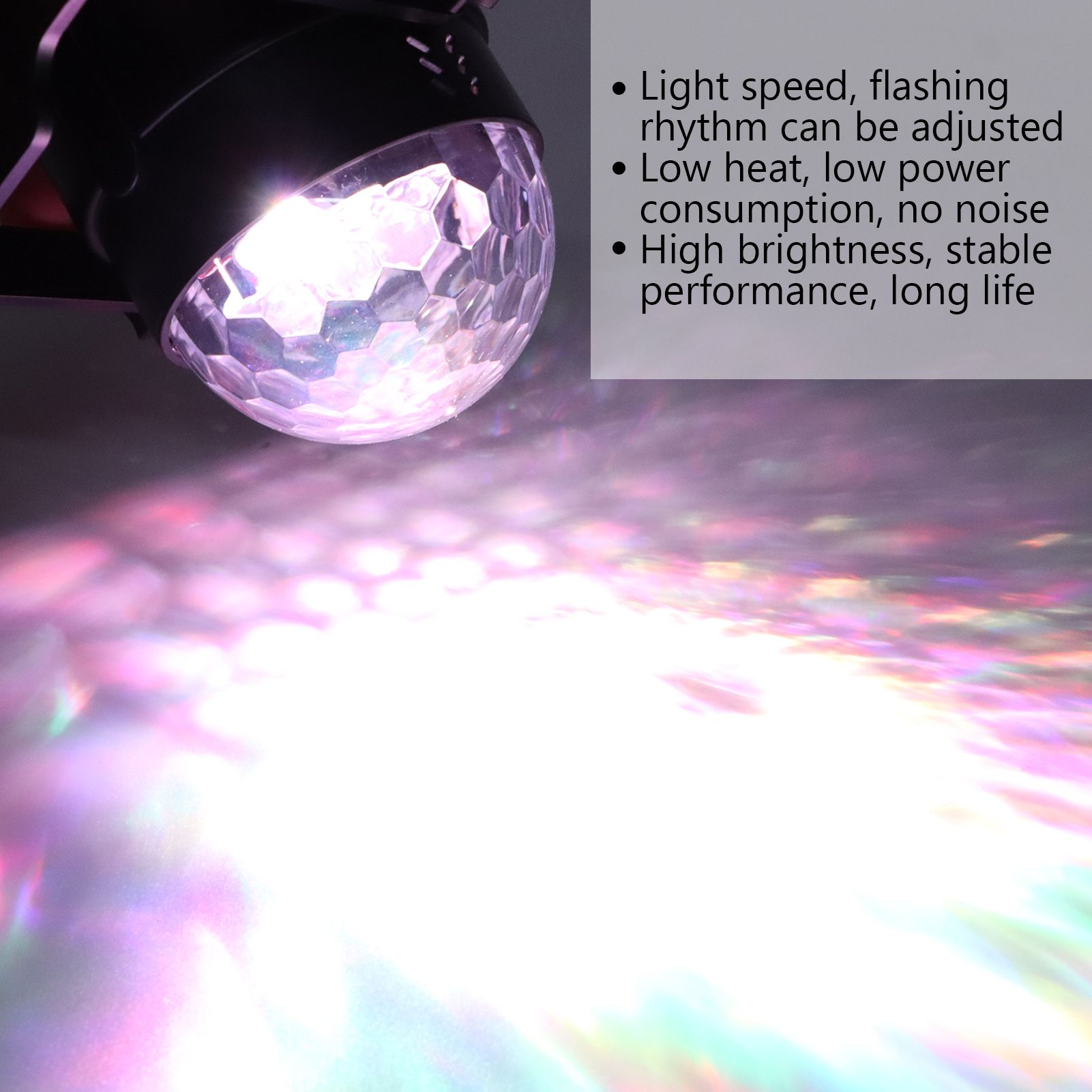 Lan KOU Disco Lights 7 Color Sound Activated LED Watermark Light with Remote Control for Home Parties KTV Club 100-240V