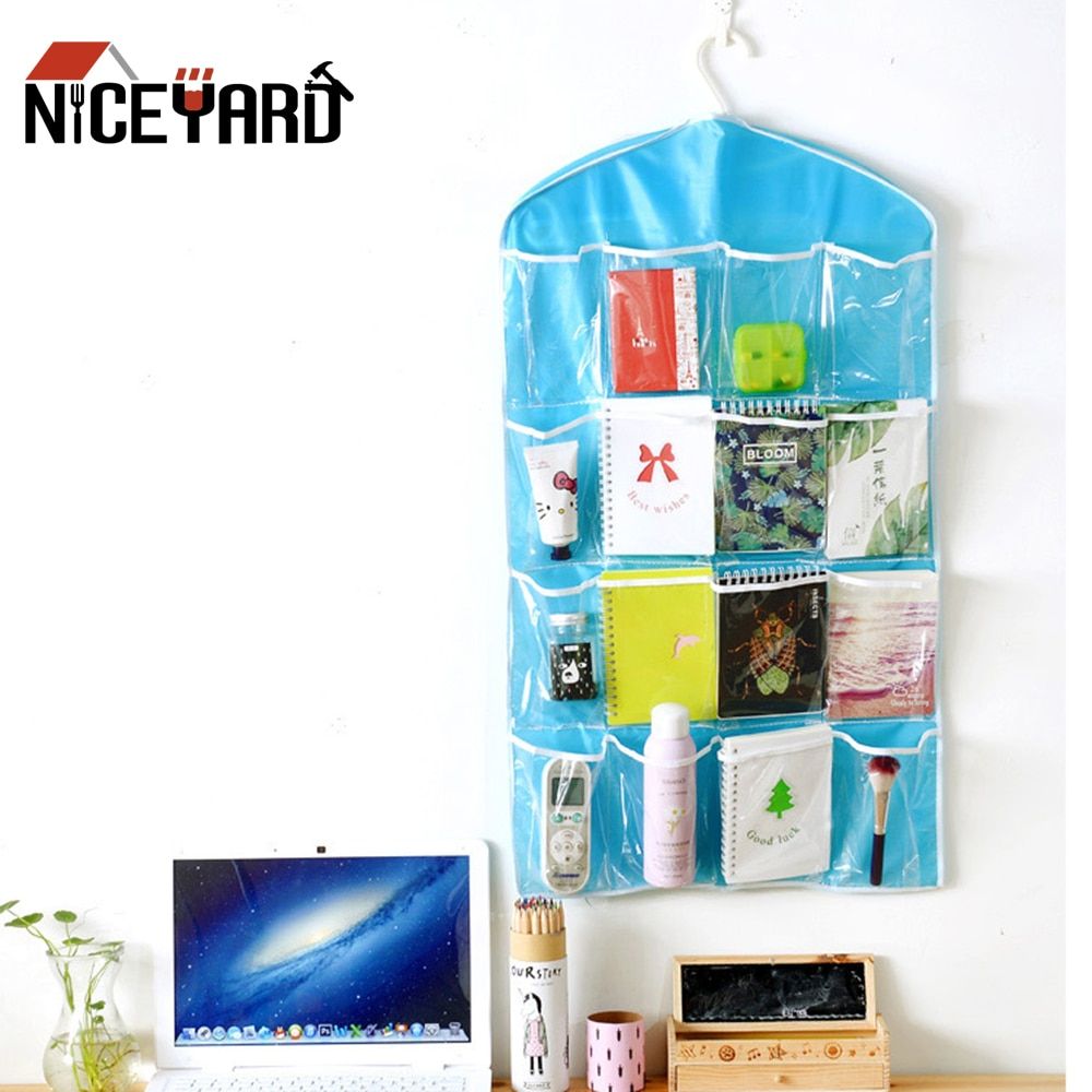 16 Pockets Clothing Hanger Bags Wall Pocket Socks Briefs Organizer Wardrobe Hanging Holder For Closet Shoes Underpants Storage