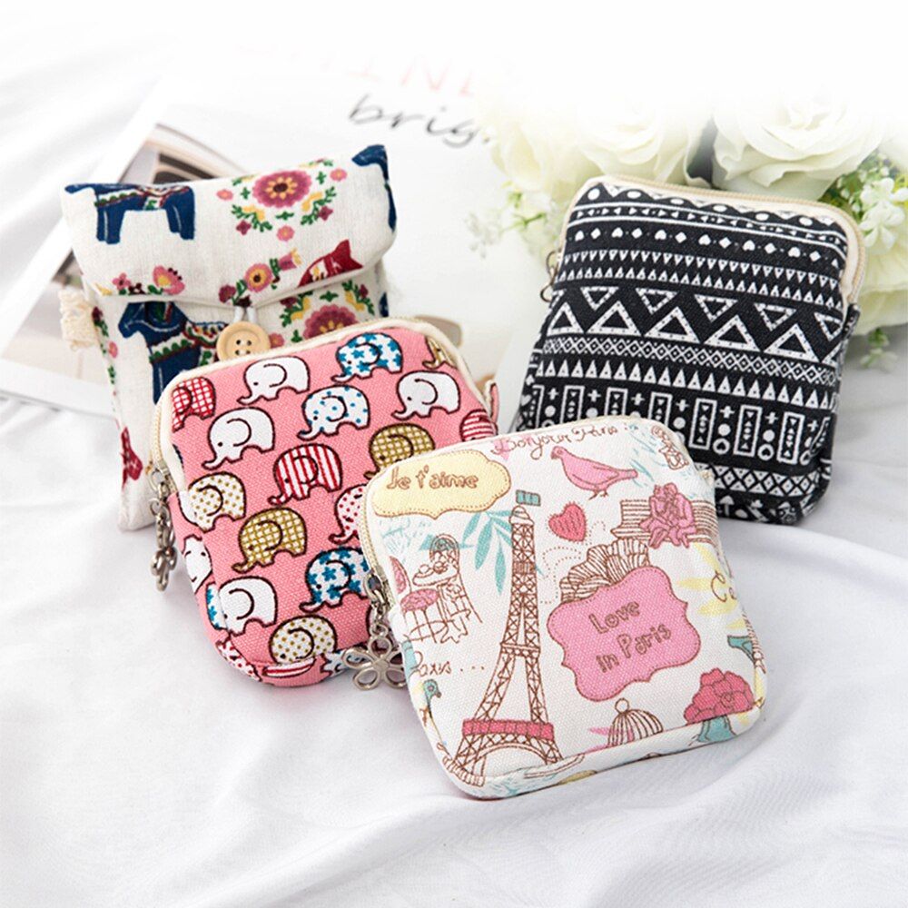 Tampon Storage Bag Sanitary Pad Women Napkin Towel Coetic Bags Organizer Ladies Makeup Bag Girls Tampon Holder Organizer