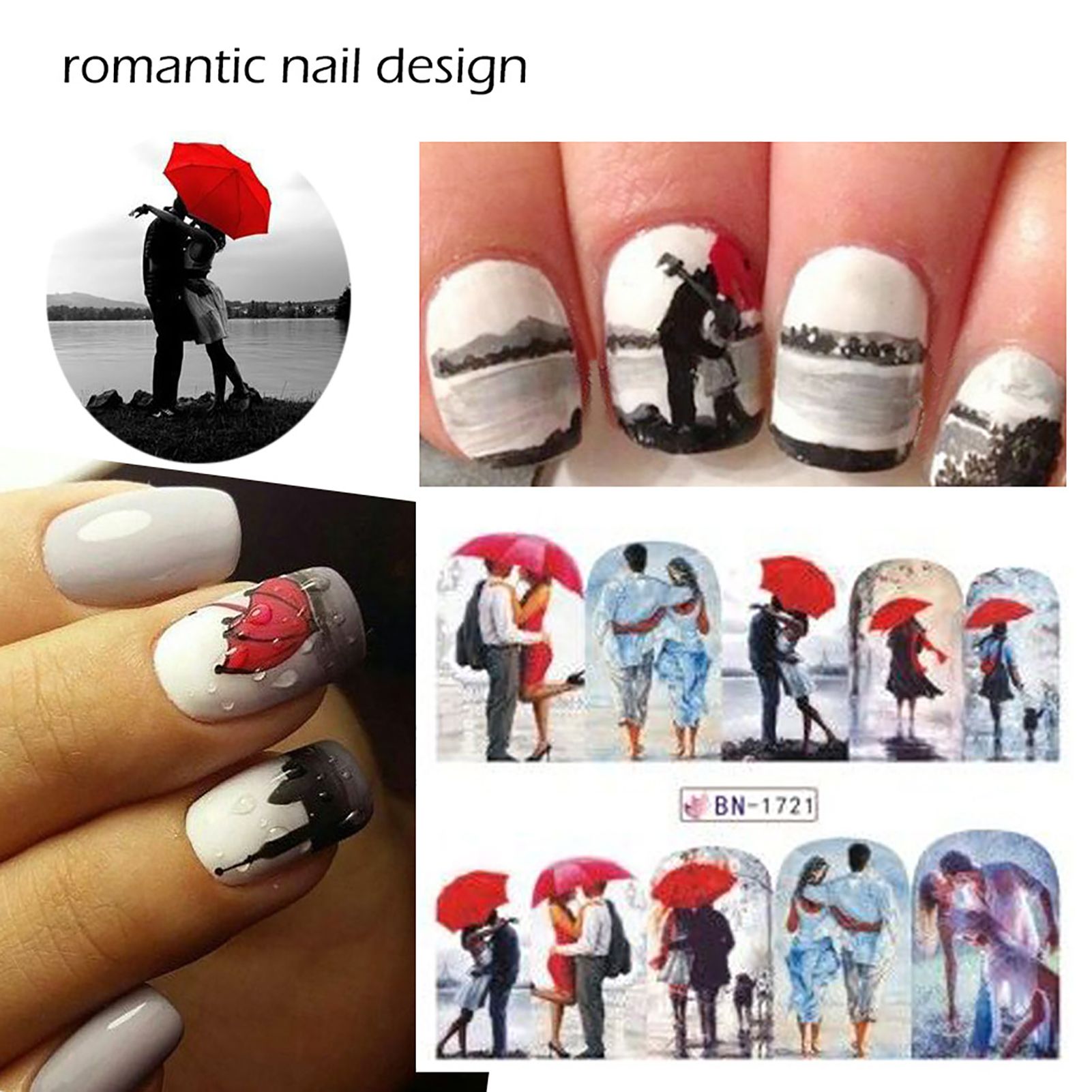 Nail Sticker Romantic DIY Ultra Thin Valentine DIY Design Decals Manicure Sticker for Manicure