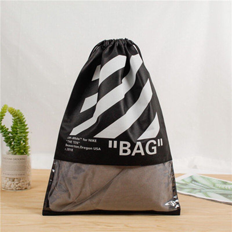Travel Sorting Hanging White black Storage bag backpack Shoe Pocket Storage Bag Waterproof Drawstring Bags Waterproof Package