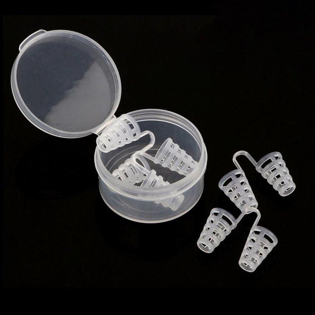 4pcs Stop Snoring Sleeping Aid Equipment Mini Transparent Anti-Snoring Device