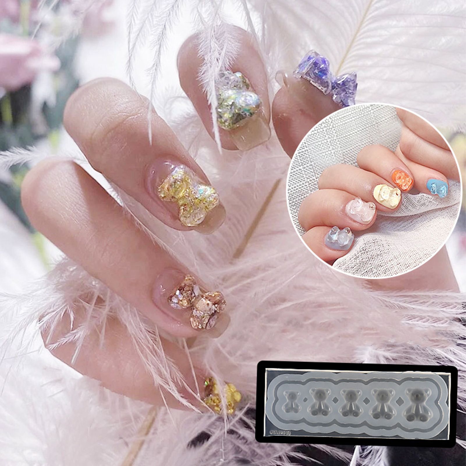 Nail Art Mold Eco-friendly Reusable Nail Art Casting Molds DIY Manicure