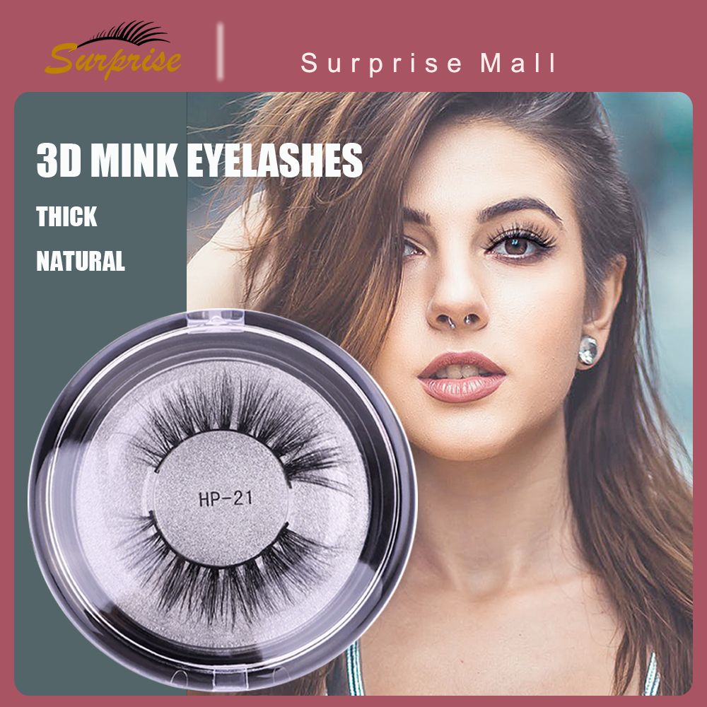 3D Mink Hair False Eyelashes Pair 5D Eyelash Europe and America Thick Exaggerated Round Box 1 Pair-DM