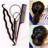 4Pcs Braid Ponytail Bun Maker Comb DIY Hairdressing cessory Hair Styling Set