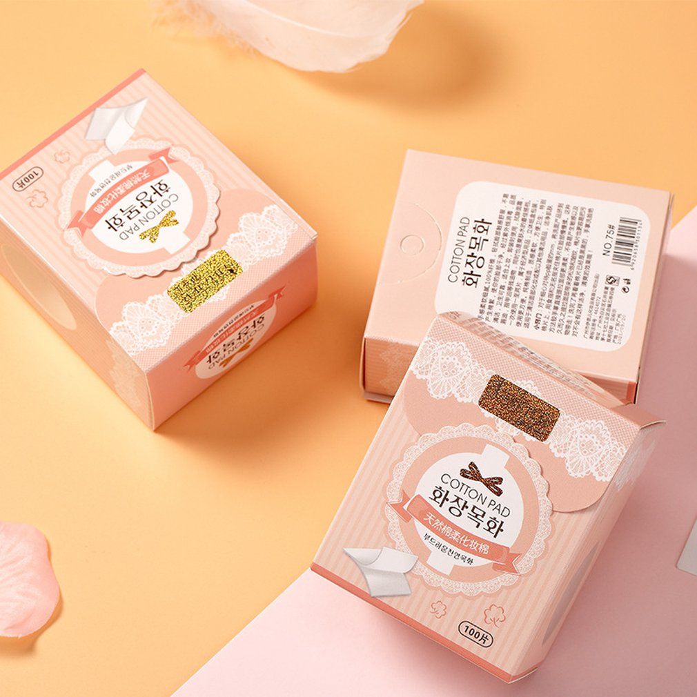 100PCS/Box Natural Cotton Pads Women Face Cleaning Makeup Remover Cotton Pads