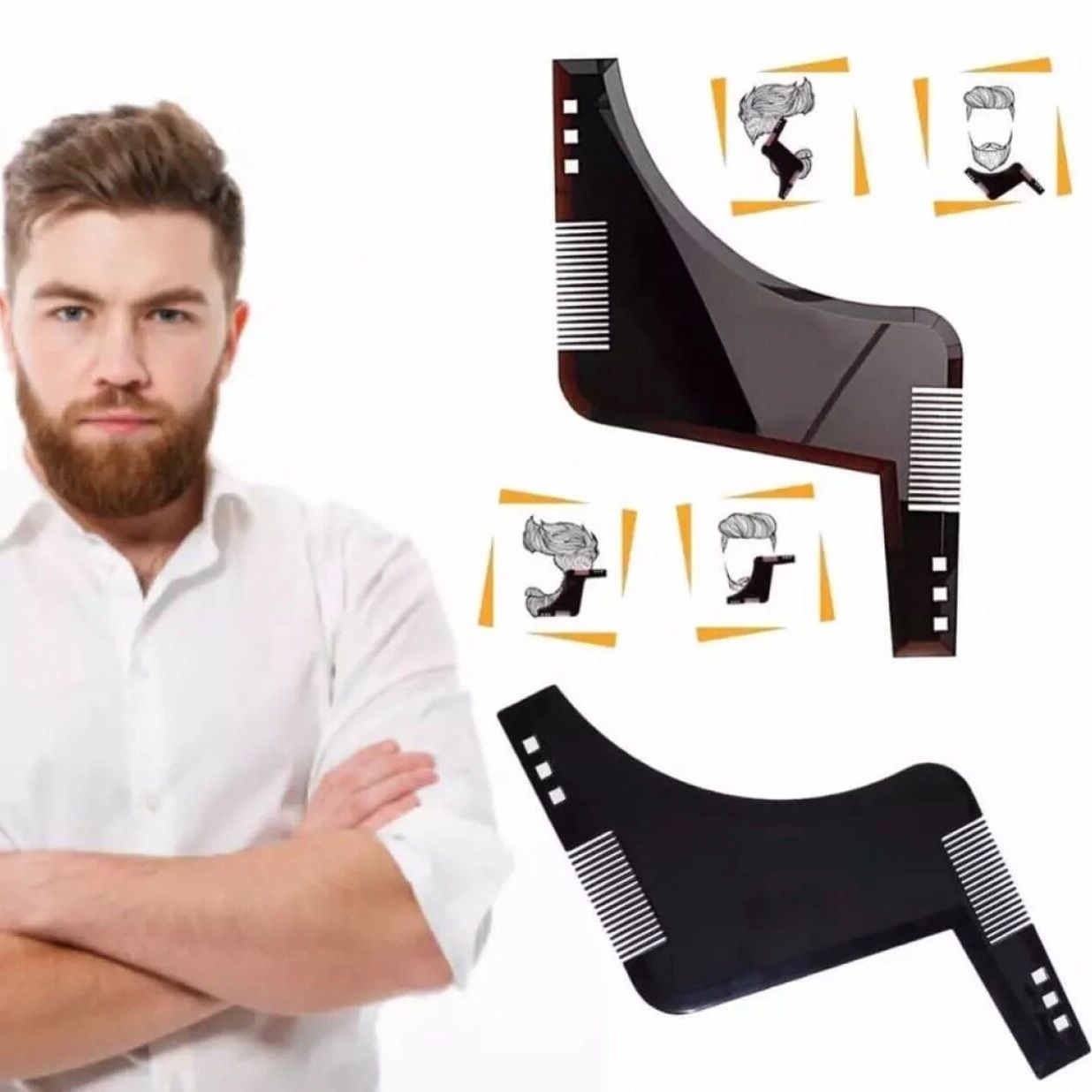 BEARD SHAPER MUSTACHE FACIAL HAIR SHAPING TOOL FOR MEN