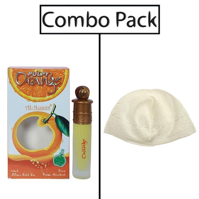 Combo of Men's White Tupi and Pulpy Orange Attar - 8ml