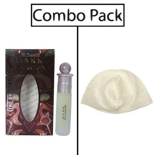 Combo of Men's White Tupi and Al-Nuaim Dark Temptation Attar