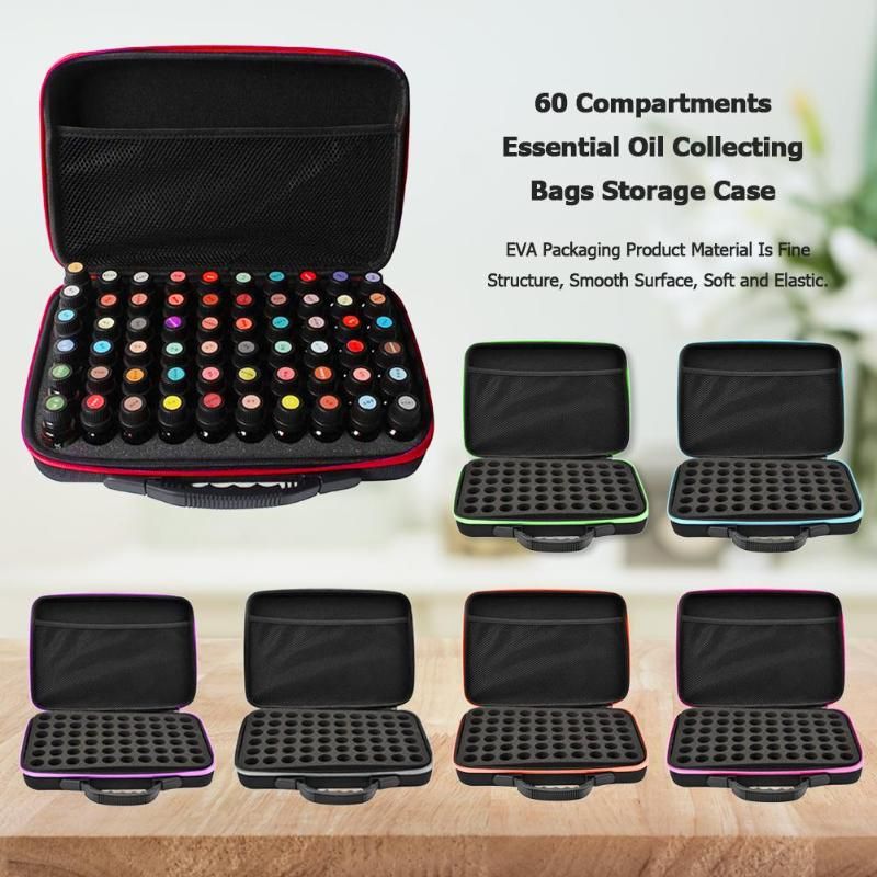60 Compartments 15ml Essential Oil Collecting Bags Portable Carrying Cases Storage Bag