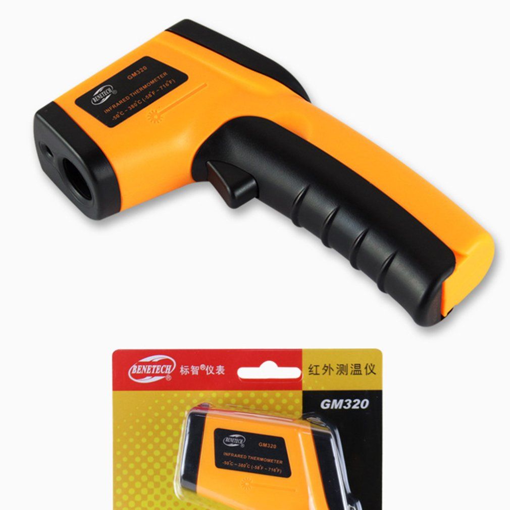 Industrial Laser LCD Digital IR Infrared Thermometer Tature Meter Point -50-380Degree Non-Contact Thermometer Pyrometer