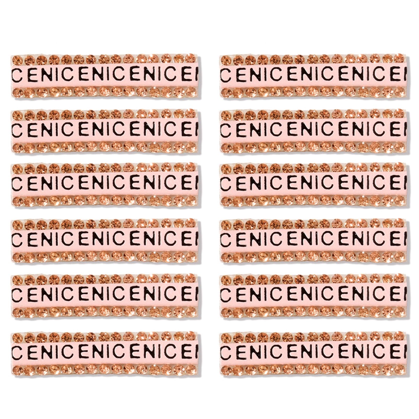 12Pcs Manicure Decal Anti-falling Eye-catching Easy to Apply Unique Glitter Letter Nail Art Decorations for Nails Beauty