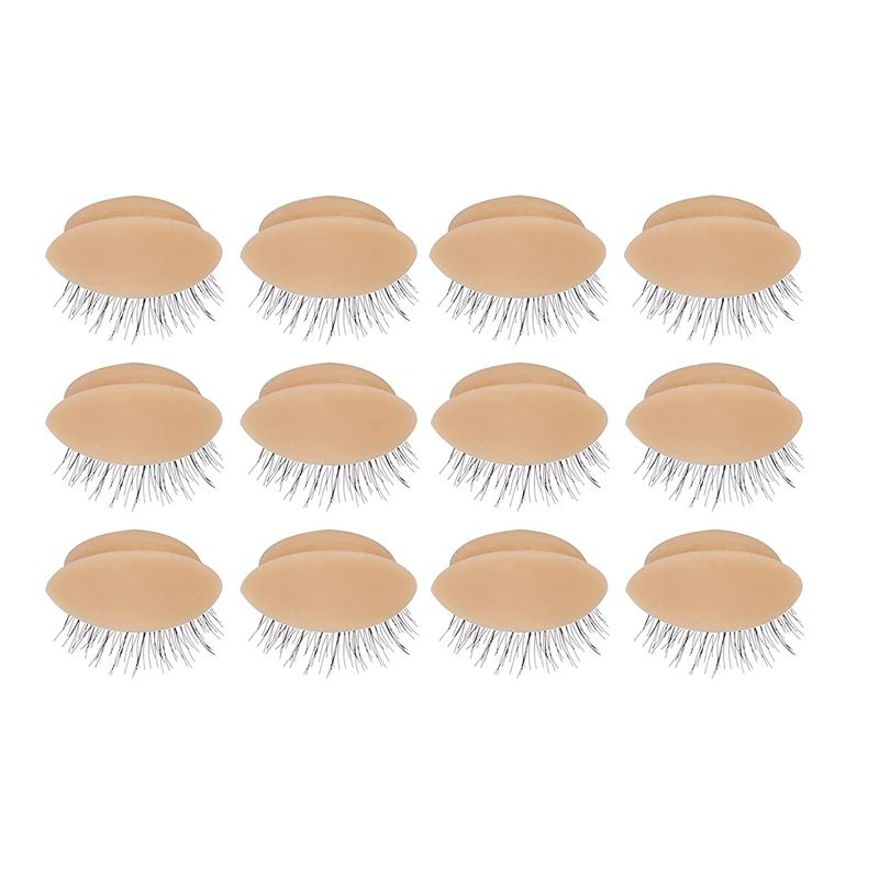 Replacement Eyelids for Eyelash Mannequin Head, Removable Eyelid with Eyelashes Extension Training Lash Mannequin Head