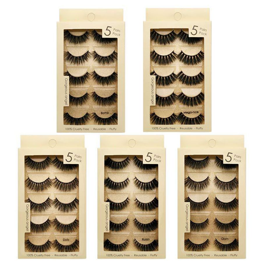 1 Box False Eyelashes Skin-friendly Anti-fade Faux Mink Hair Natural Wispy Fluffy Long Artificial Lashes for Women
