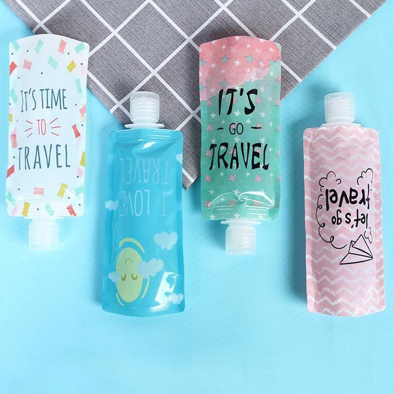 Travel Folding Dispensing Bag Portable Shower Shampoo Bottle Empty Make Up Container Bag Travel Accessories