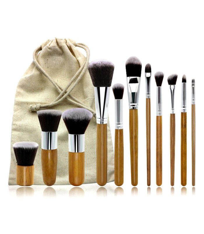 Bamboo Makeup Brush MULTICOLOR-11pc