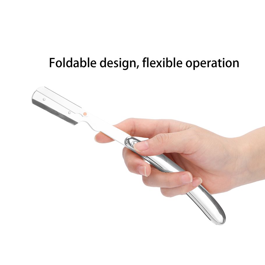 Folding Handle Razor Safe Straight Foldable Multi‑functional Practical Durable for Beard Shaving Eyebrow Shaping Haircutting