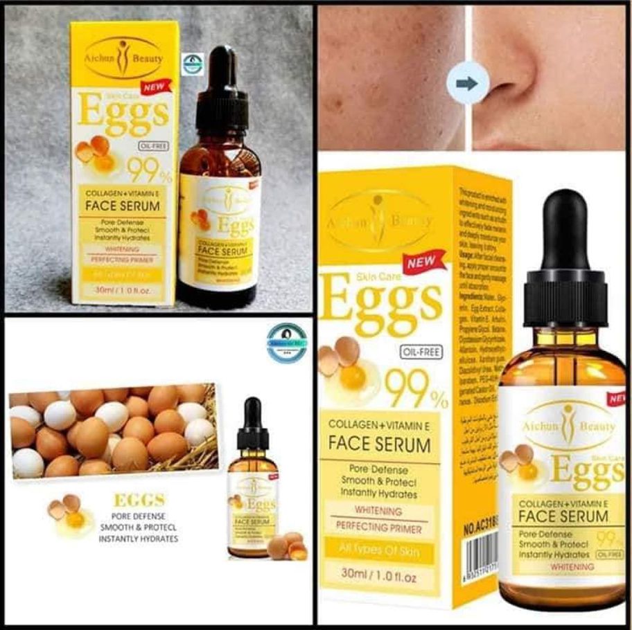 Aichun Beauty Eggs Face Serum Collagen & Vitamin E Serum Whitening Spot-fading Essence-30ml - Vitamin C Serum - Vitamin C Serum