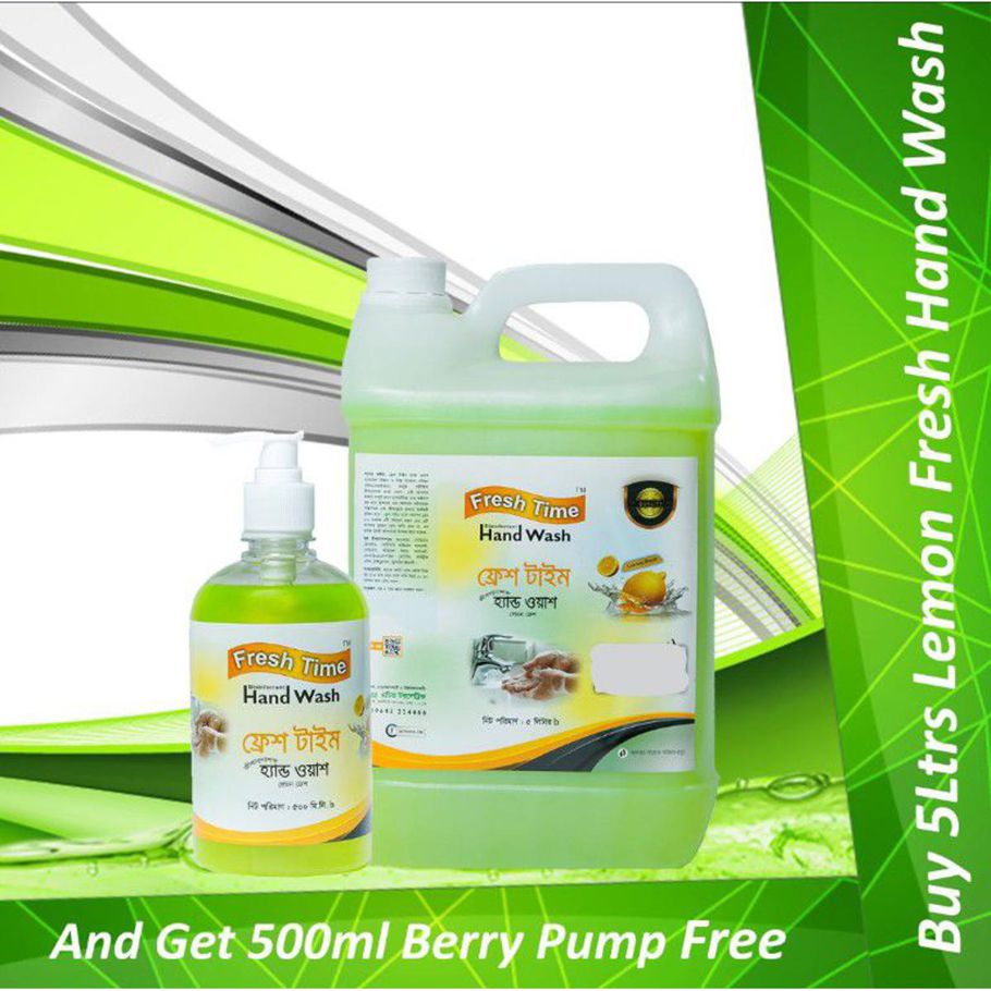 Fresh Time Disinfectant Hand Wash Buy 5 Liters + Get 500 ml Pump Bottle Free