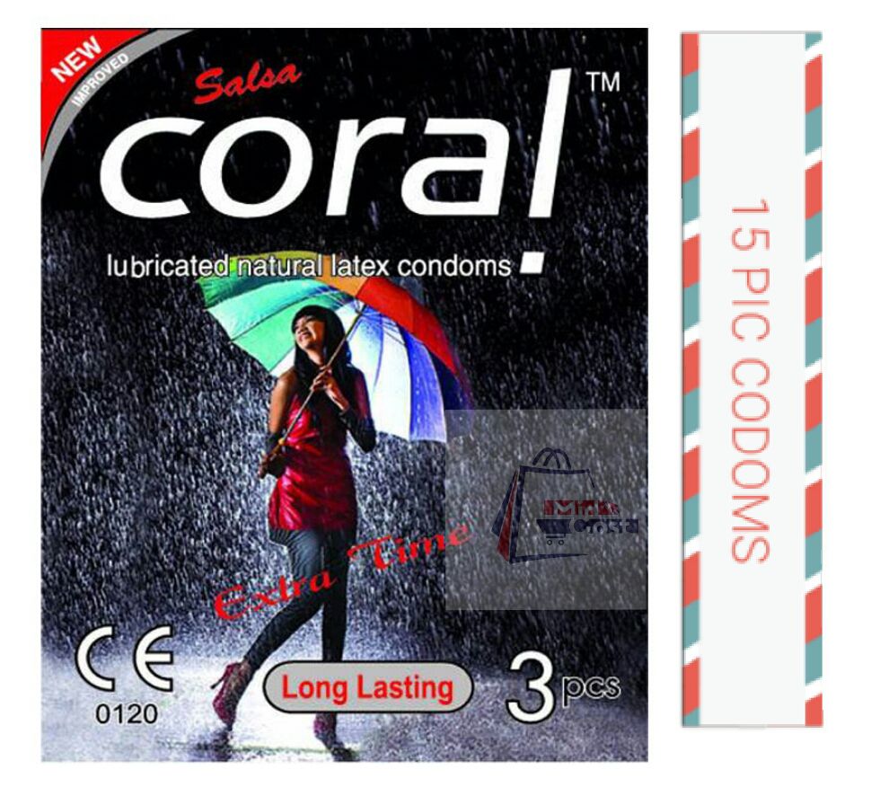 coral lubricated natrul latex condoms 15 pic1/2 box