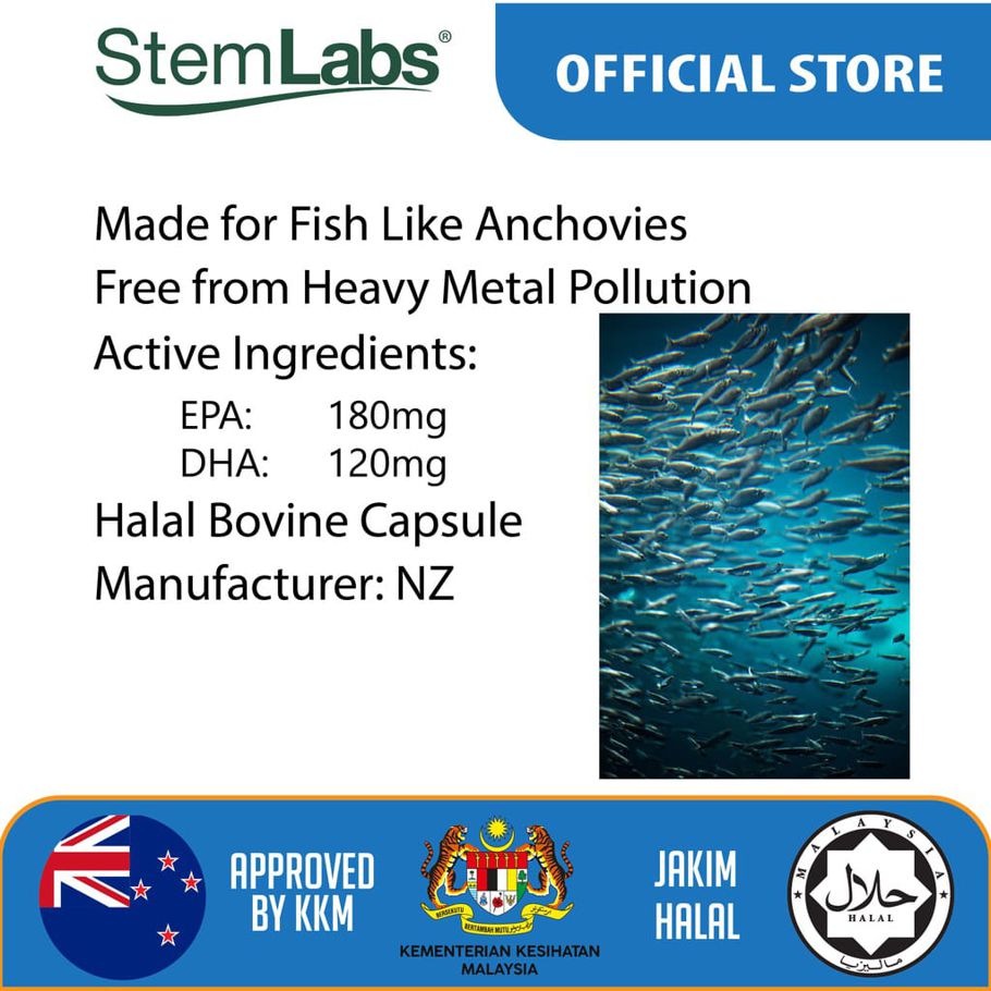 StemLabs  Fish Oil 0mega-31000mg, 50capsules, from New Zealand