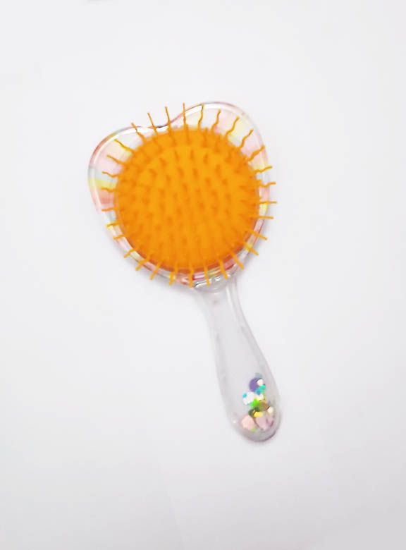 BABY Plastic Clear Color Design Nylon Bristle Hair Brush