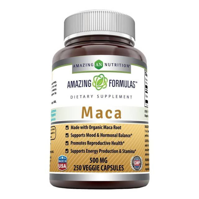 Amazing Formulas Maca for men 500mg, Improves Male Fertility, Improves Health, Controls Weight and Diabetes, Cures Anemia, 250 Capsules, USA