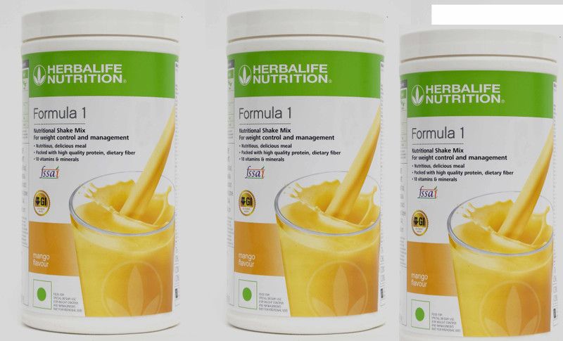 Herbalife Nutrition Formula 1 Nutritional Shake Mix - Mango Flavor 500g of 3 psc Plant-Based Protein  (500 g, 500 g, 500 g, MANGO)