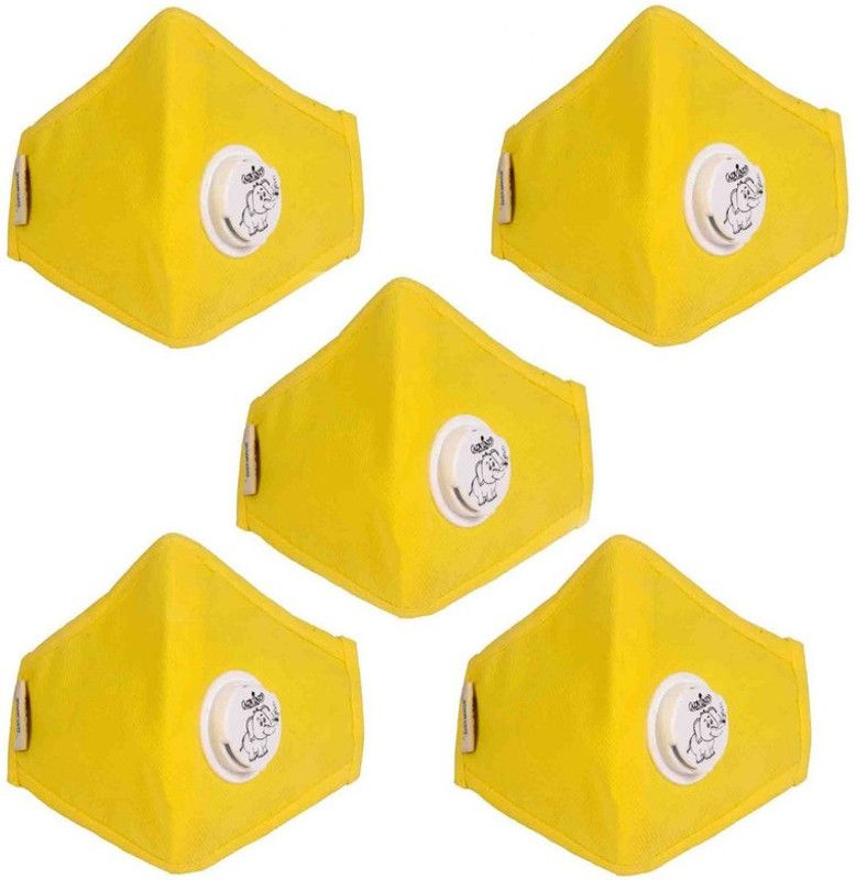 Advind Healthcare N-95_Kids_Yellow_P-5 N-95_Kids_Yellow_P-5 Washable  (Yellow, S, Pack of 5)