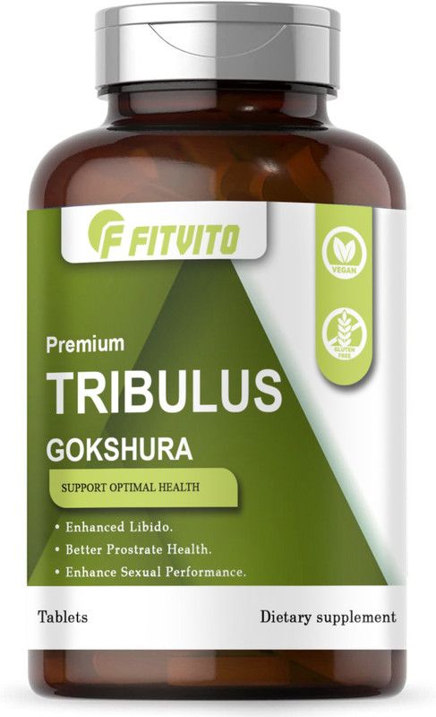 Fitvito Tribulus Terrestris Natural Testosterone Booster (Gokshura) (H81)  (30 Tablets)