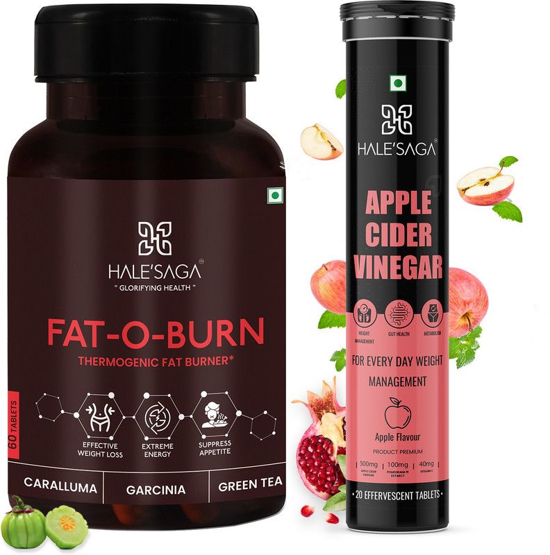 Halesaga Apple Cider Vinegar Weight Loss Effervescent Tablet, Fat Burner for Men & Women  (2 x 40 Tablets)