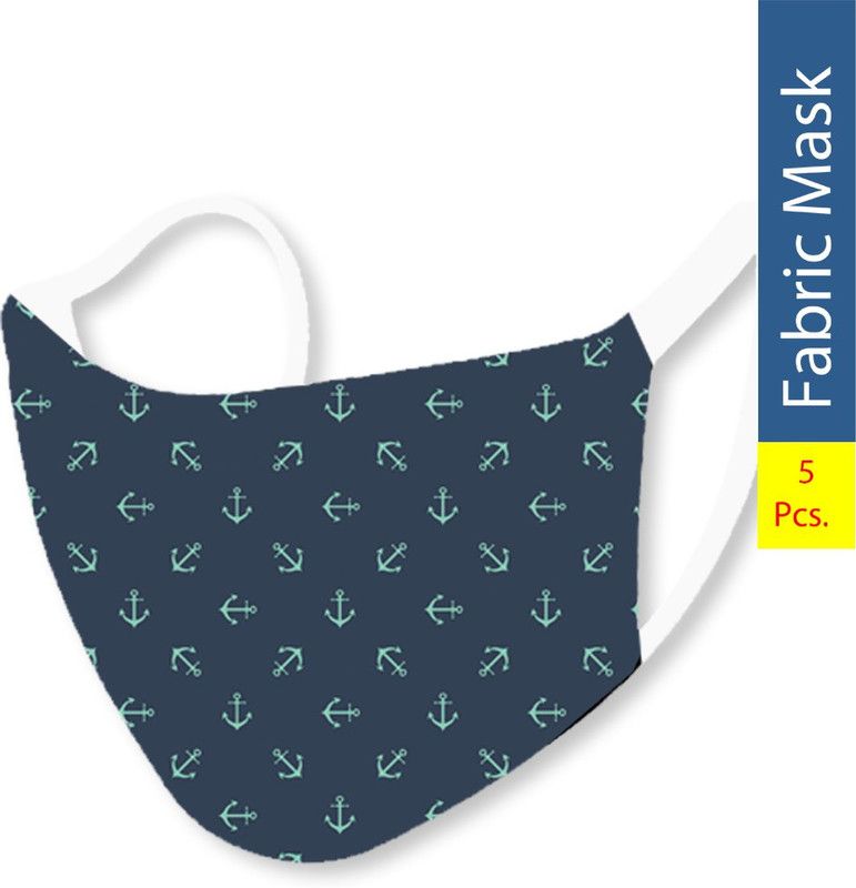Flipkart SmartBuy Cotton Fabric Washable Mask NBLUE5  (Blue, Free Size, Pack of 5)