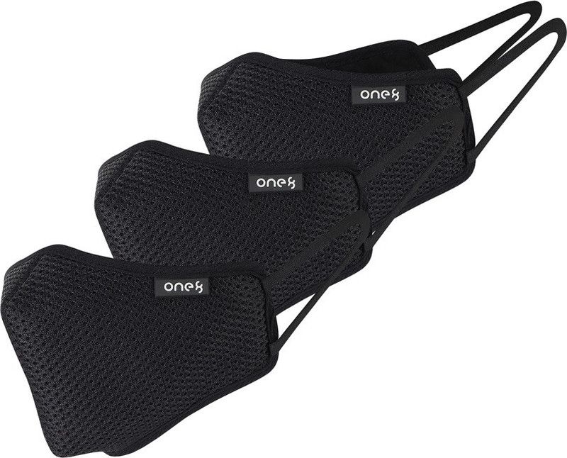 one8 Select Shield Reusable&Washable 4-Layered 3D Mesh MaskPack of 3 (Black)/Made in India MASK1101 Cloth Mask With Melt Blown Fabric Layer  (Black, Free Size, Pack of 3)
