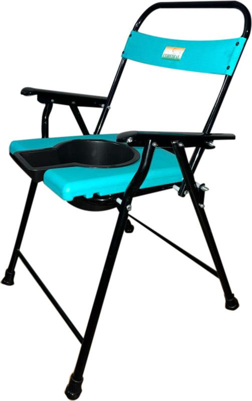 coredeal Commode Chair for unisex Comfortable Safe chair Commode Chair  (Black, Green)