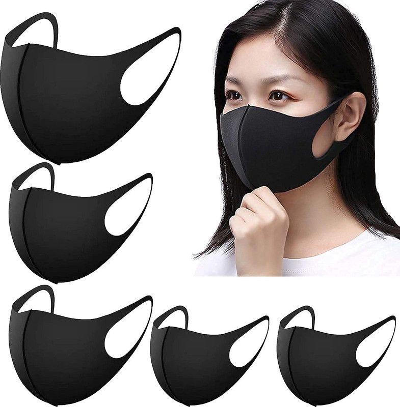 celilo Scuba-M5 Cloth Mask  (Black, Free Size, Pack of 5)