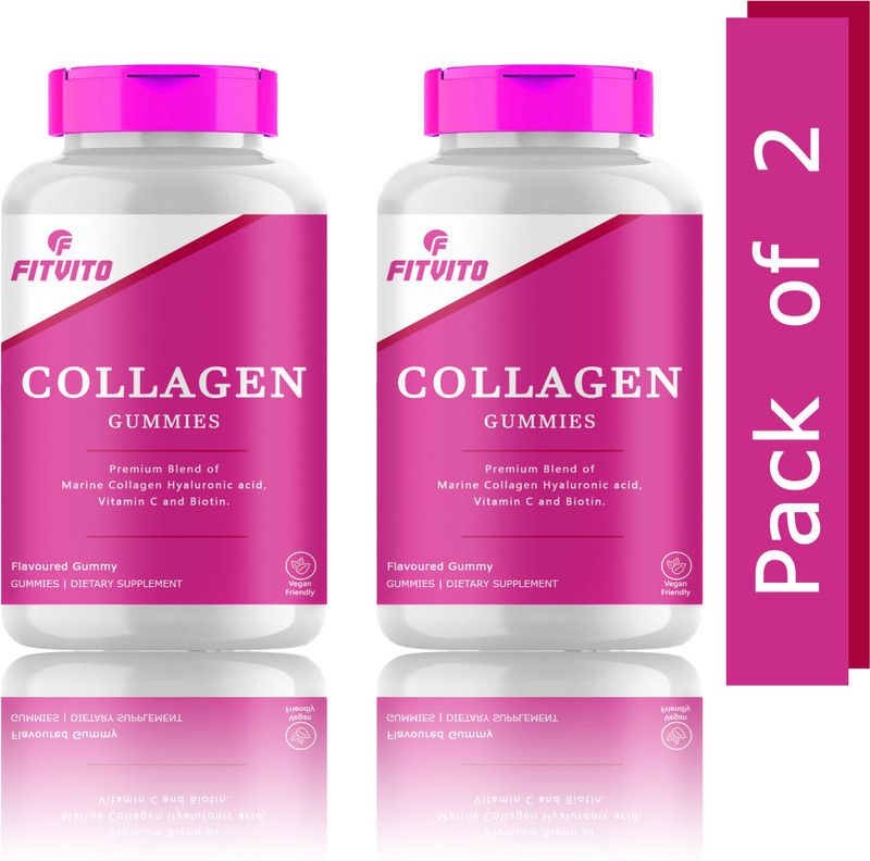 Fitvito Collagen Skin Gummies for Anti Ageing & Skin Regeneration (SD35)Advanced  (2 x 15 No)
