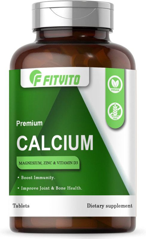 Fitvito Calcium, Magnesium, Zinc, D3 & B12 Tablets (K48)  (30 Tablets)