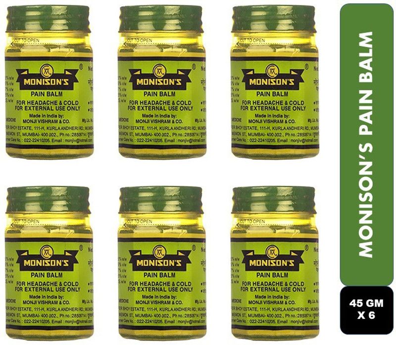 Monisons Pain Relief Balm, (Pack of 6), 45 GM Each Balm  (6 x 45 g)