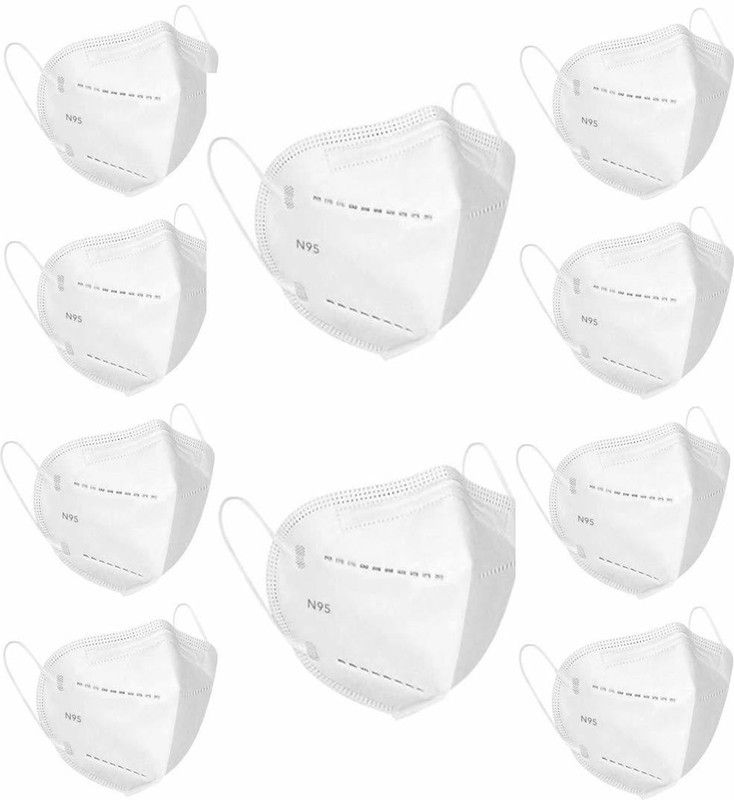 forester N95 5 Layer (Pack Of 10 ) Reusable Anti - Pollution , Anti - Virus Breathable Face Mask Men , Women and Kids mask respirator GV601 Water Resistant, Reusable, Washable Reusable  (White, Free Size, Pack of 10)