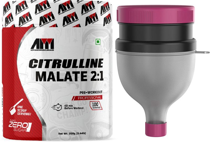 ADVANCE MUSCLEMASS Citrulline Malate 2:1 | Pure/Unflavoured|Preworkout Supplement|With Protein Funnel EAA (Essential Amino Acids)  (200 g, Unflavoured)