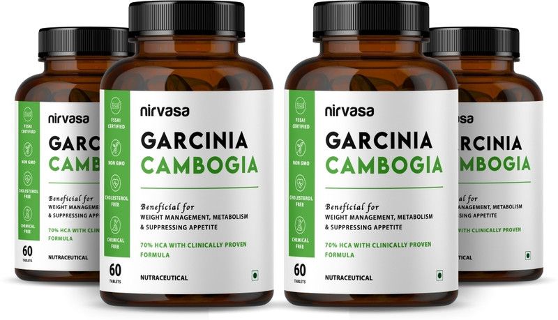Nirvasa Garcinia Cambogia Capsules for Weight Management For Men & Women  (4 x 60 Capsules)